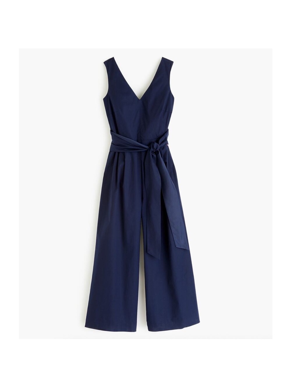 J. Crew Navy V-Neck Tie Waist Stretch Cotton Poplin size 4